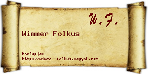 Wimmer Folkus névjegykártya